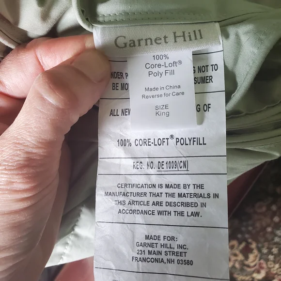 Garnet Hill Green Comforter Luxurious Bedding - Picture 3 of 7